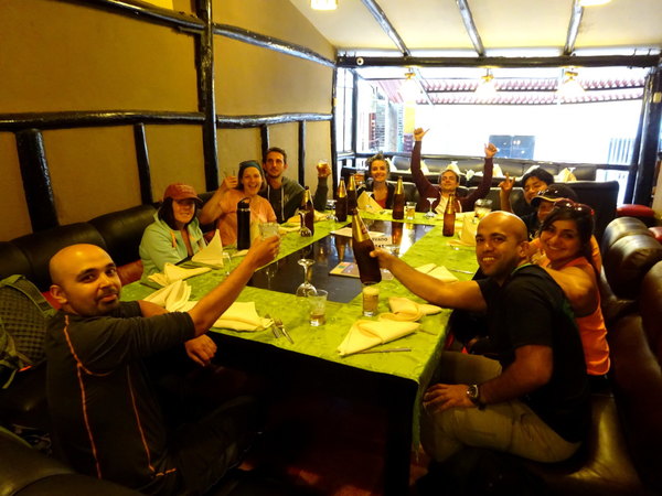 Inca trail hike celebration